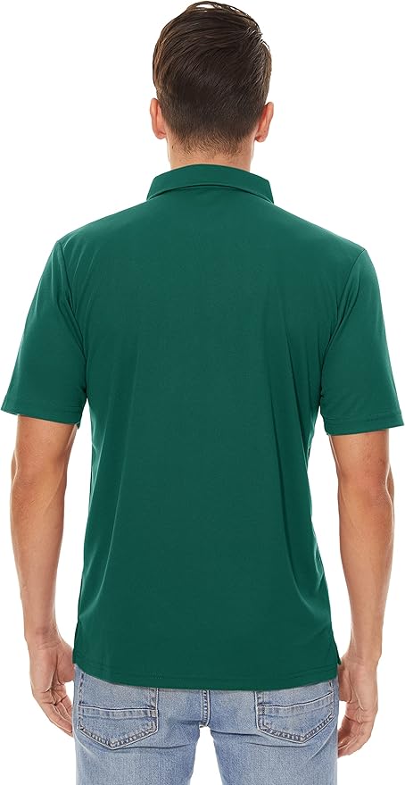 MAGCOMSEN Men's Polo Shirts 3 Buttons Casual Work T Shirts Quick Dry Short Sleeve Golf Shirt Pique Jersey Outdoor Performance