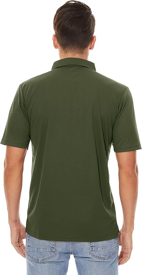 MAGCOMSEN Men's Polo Shirts 3 Buttons Casual Work T Shirts Quick Dry Short Sleeve Golf Shirt Pique Jersey Outdoor Performance