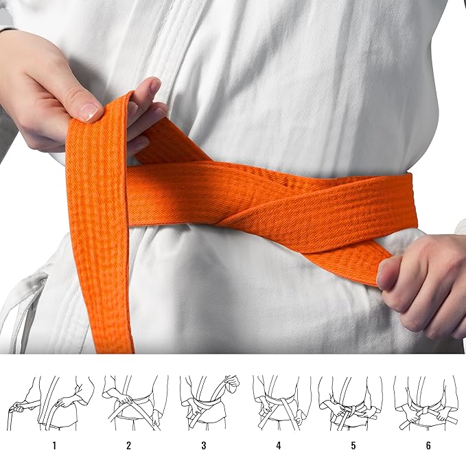 DXM SPORTS BJJ Jiu Jitsu Belt - Taekwondo Karate Belt - Martial Arts Uniform Ranking Judo Belt Double Stitched for Kids Adult