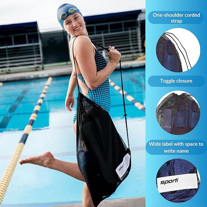 𝗦𝗽𝗼𝗿𝘁𝗶 Power Swim Paddles for Lap Swimming - Adjustable Straps - Lap Swimming Gears - Hand Paddles for Adults & Kids