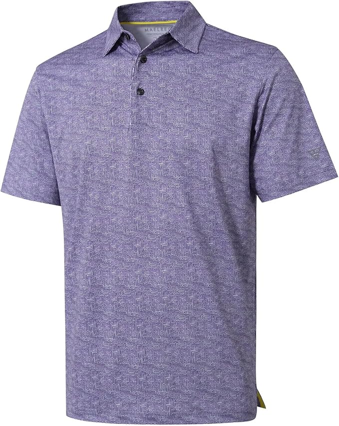 Men's Golf Polo Shirts Short Sleeve Striped Performance Moisture Wicking Dry Fit Golf Shirts for Men