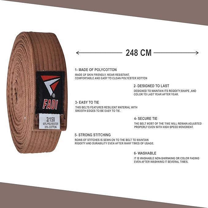 Martial Arts Belt for Karate, Judo, Aikido and Taekwondo - Durable Cotton-Polyester Blend for Adults and Kids