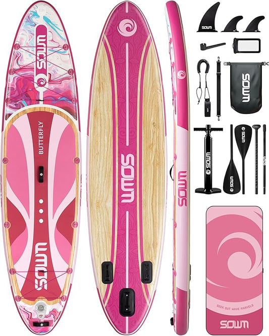Inflatable Paddle Boards 11'x33'', Stand Up SUP Paddle Board Inflatable for Adults Youth, Extre Wide & Non-Slip Sup of All Skill Levels