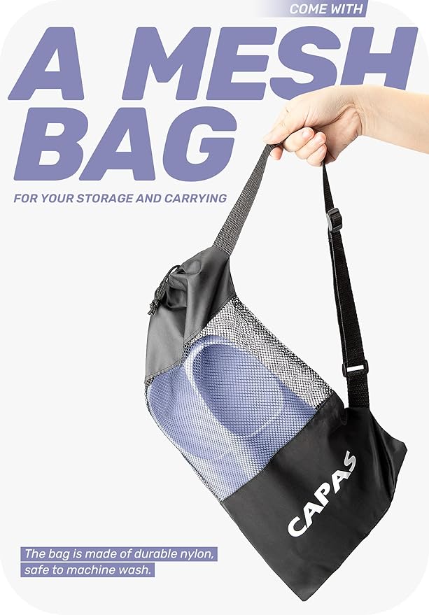 CAPAS Swim Training Fins Comfortable Silicone Lap Swimming Short Blade Floating Flippers with Mesh Bag for Adult Men Women Build Leg Strength