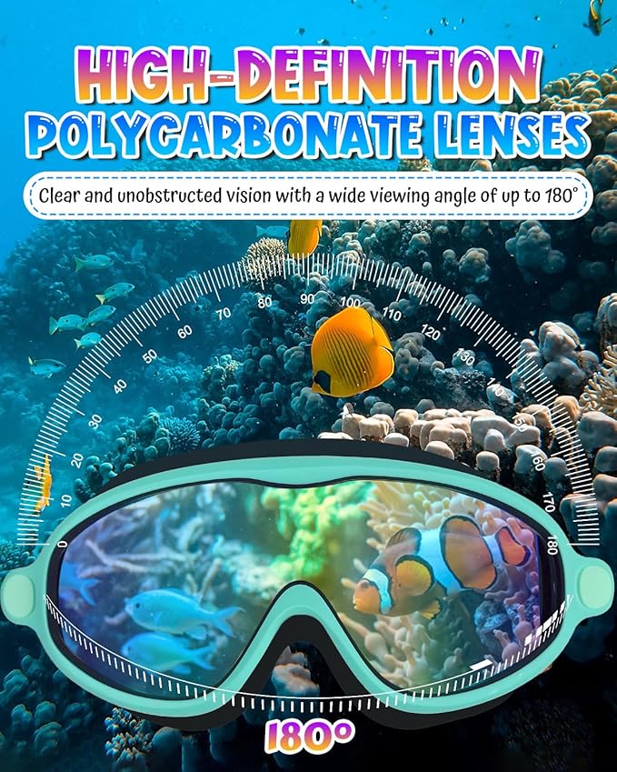 Rantizon Swim Goggles 2 Pack, Wide View Anti Fog&UV Swimming Goggles for Audlt, No Leaking Swim Glasses for Men Women Kids