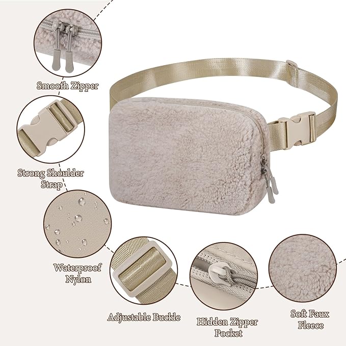 MoKo Fanny Packs for Women Men, Fashion Running Waist Packs, Crossbody Mini Bag Fanny Pack Belt Bag with Adjustable Strap for Running Outdoors Workout Travel Hiking Cycling