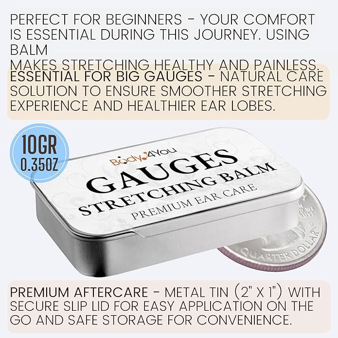 BodyJ4You 37PC Ear Stretching Kit - Beginner Gauges 14G-00G Starter Set - Aftercare Balm Wax - Steel Tapers Single Flare Plugs Screw Fit Tunnels - Women Eyelet Mens Earrings Expander Piercing Jewelry