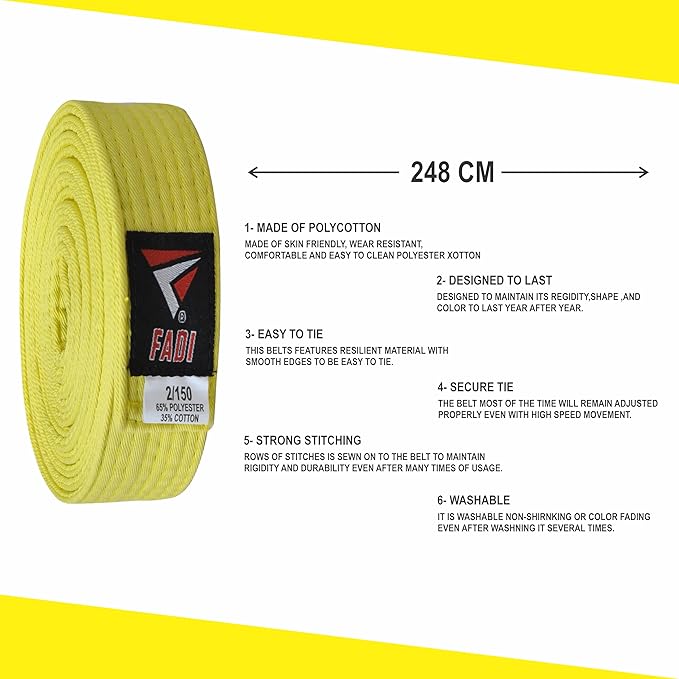 Martial Arts Belt for Karate, Judo, Aikido and Taekwondo - Durable Cotton-Polyester Blend for Adults and Kids