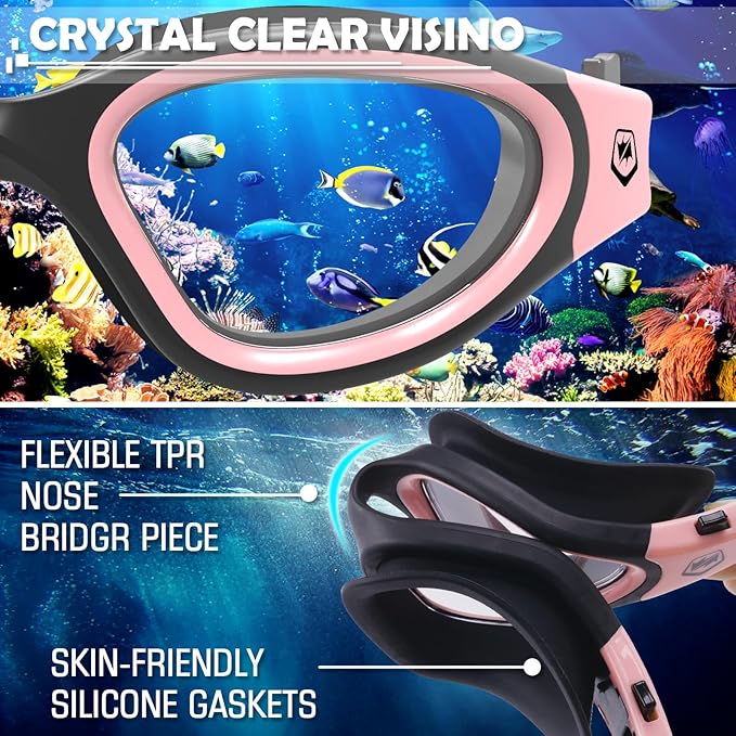 WIN.MAX Polarized Swimming Goggles Swim Pool Goggles Anti Fog Anti UV No Leakage Clear Vision for Men Women Adults Teenagers