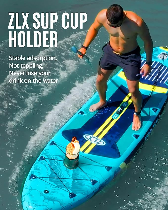 ZLX Cup Paddle Board Kayak Cup Holder, Stand Up Paddle Board Cup Holder Paddleboard Accessories Surfboards, Canoes Kayak Holder for Types of Cup Bottle Drink