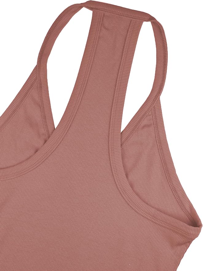 iGENJUN Workout Tops for Women Racerback Basic Tank Summer 2025 Camisole V Neck Slim Fit Ribbed Sleeveless