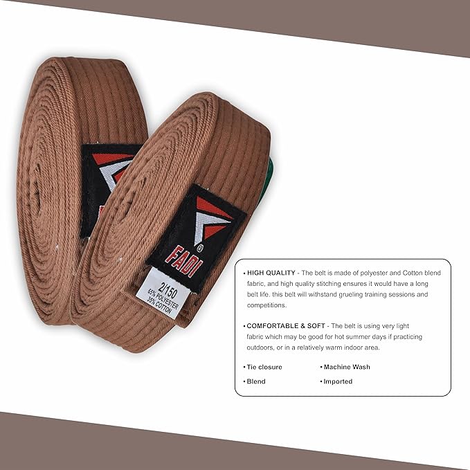 Martial Arts Belt for Karate, Judo, Aikido and Taekwondo - Durable Cotton-Polyester Blend for Adults and Kids