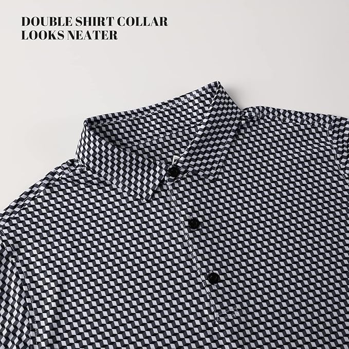 DEOLAX Mens Polo Shirts Fashion Print Mens Golf Shirt Dry Fit Mens Golf Polo Short Sleeve Quick Dry Funny Golf Shirt for Men