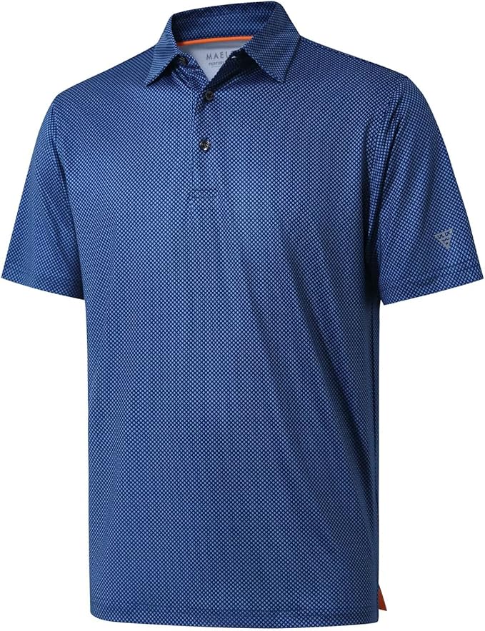 Men's Golf Polo Shirts Short Sleeve Striped Performance Moisture Wicking Dry Fit Golf Shirts for Men