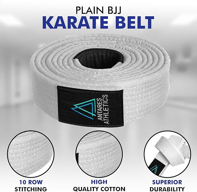 BJJ Belt for Men & Women Brazilian Jiu Jitsu Belt with Ranking Stripes Sleeve Bar Kids Jiu Jitsu Gi Belt