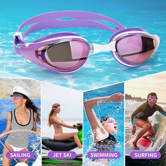 Nearsighted Swim Goggles, Shortsighted Optical Swimming Goggles No Leaking Anti Fog UV Protection for Adult Men Women