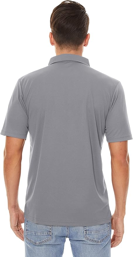 MAGCOMSEN Men's Polo Shirts 3 Buttons Casual Work T Shirts Quick Dry Short Sleeve Golf Shirt Pique Jersey Outdoor Performance