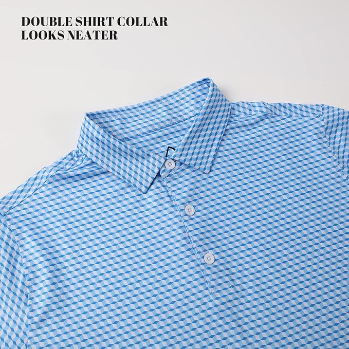 DEOLAX Mens Polo Shirts Fashion Print Mens Golf Shirt Dry Fit Mens Golf Polo Short Sleeve Quick Dry Funny Golf Shirt for Men