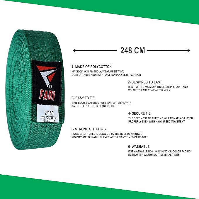 Martial Arts Belt for Karate, Judo, Aikido and Taekwondo - Durable Cotton-Polyester Blend for Adults and Kids