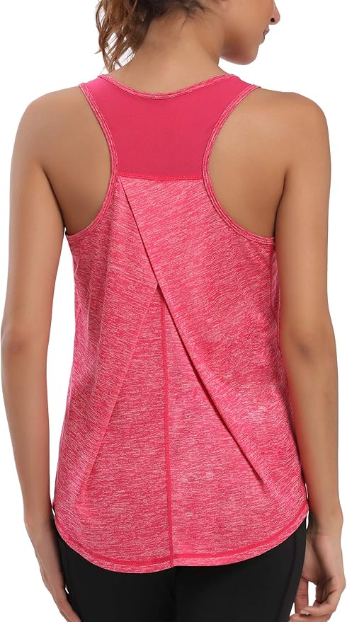 Aeuui Womens Workout Tops for Women Racerback Tank Tops Mesh Yoga Shirts Athletic Running Tank Tops Sleeveless Gym Clothes