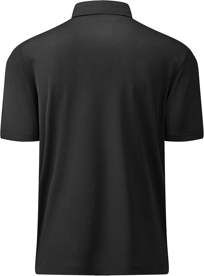 Mens Golf Shirt Short Sleeve Moisture Wicking Dry Fit Performance Solid Casual Pique Collared Golf Polo Shirts for Men