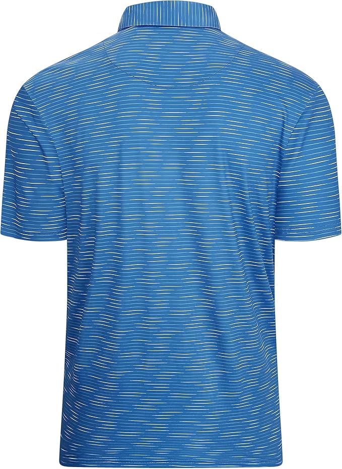 Esabel.C Jacquard Golf Shirts for Men Moisture Wicking Short Sleeve Performance Dry Fit Active Mens Polo Shirts