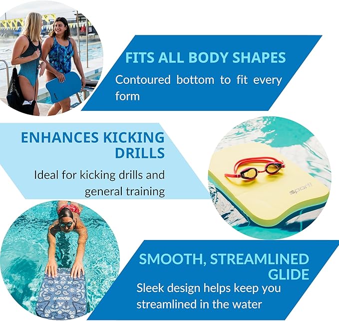 Sporti Adult Kickboard for Swim Training - Swimming Kickboard for Men Women, Water Board for Adult, Swimming Training Aid