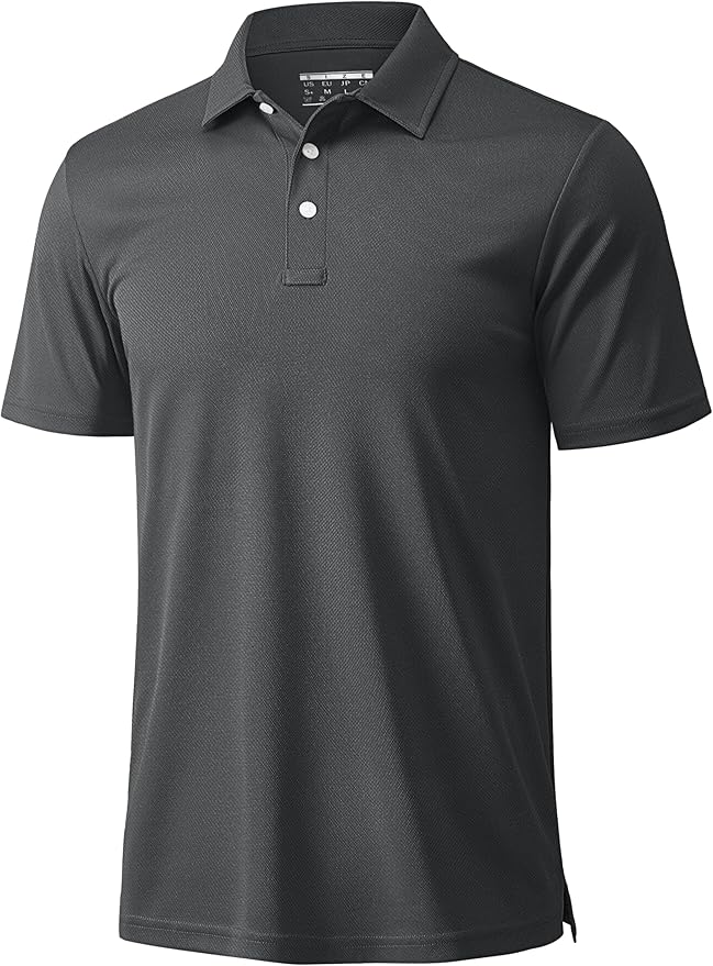 MAGCOMSEN Men's Polo Shirts 3 Buttons Casual Work T Shirts Quick Dry Short Sleeve Golf Shirt Pique Jersey Outdoor Performance