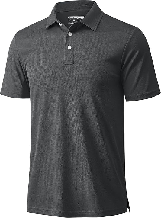 MAGCOMSEN Men's Polo Shirts 3 Buttons Casual Work T Shirts Quick Dry Short Sleeve Golf Shirt Pique Jersey Outdoor Performance