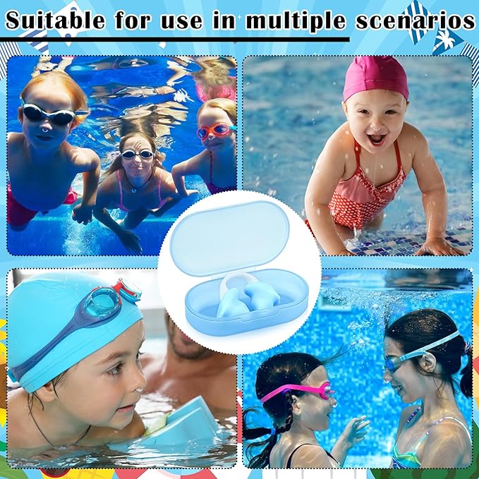 Soulchen 2 Pcs Swimming Nose Plugs Silicone Waterproof Painless Swim Nose Clip with Storage Box for Adults Kids Men Women Beginners