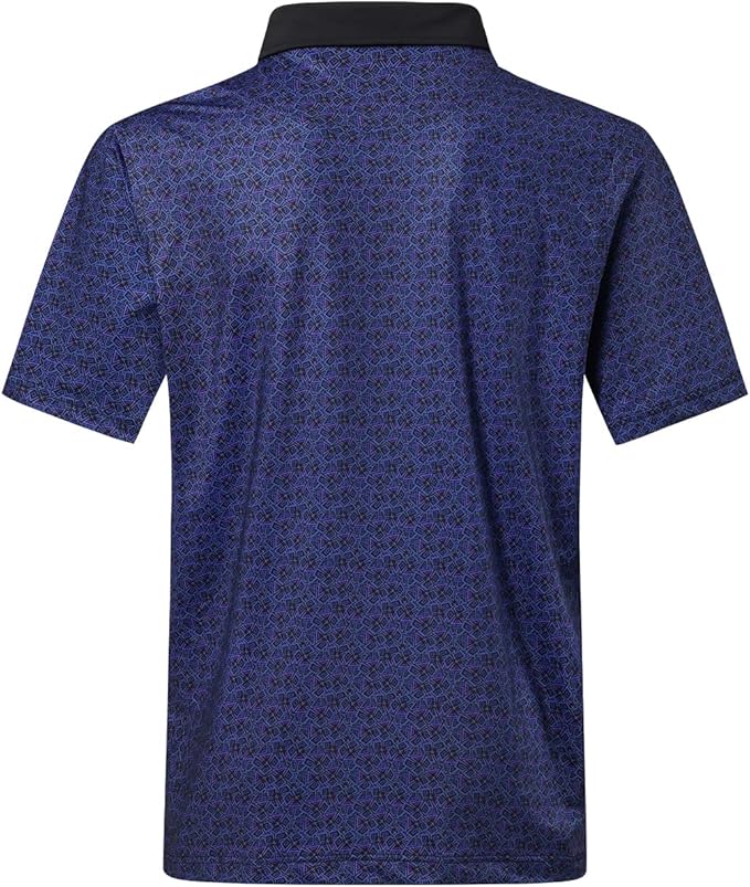 DEOLAX Mens Polo Shirts Fashion Print Mens Golf Shirt Dry Fit Mens Golf Polo Short Sleeve Quick Dry Funny Golf Shirt for Men