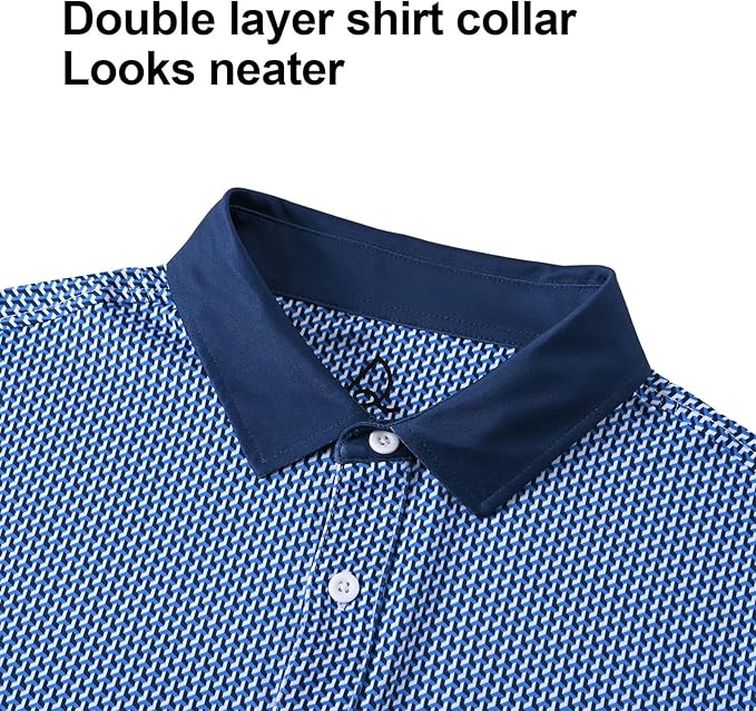 DEOLAX Mens Polo Shirts Fashion Print Mens Golf Shirt Dry Fit Mens Golf Polo Short Sleeve Quick Dry Funny Golf Shirt for Men