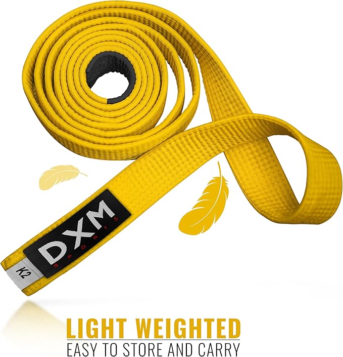 DXM SPORTS BJJ Jiu Jitsu Belt - Taekwondo Karate Belt - Martial Arts Uniform Ranking Judo Belt Double Stitched for Kids Adult
