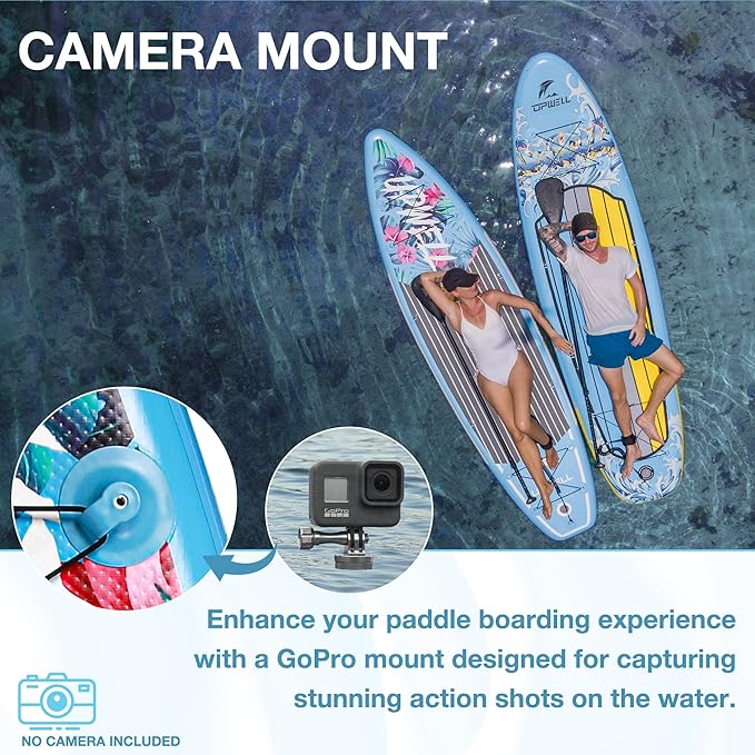 UPWELL 10'6"/11'/11'6" Inflatable Paddle Board, Stand Up Paddlboard for Youth & Adults, Stable Design, Premium SUP Accessories, Backpack, Leash, Hand Pump, Fins