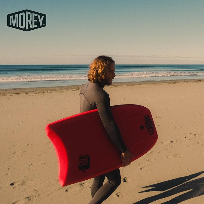 MOREY® Mach 12 MDS, 42.5" Bodyboard. Dynamic Speed Body Boards for Beach, for All Skill Levels, Embedded Fiberglass Stringer, with Coil Leash. Re-Engineered 2025 Model
