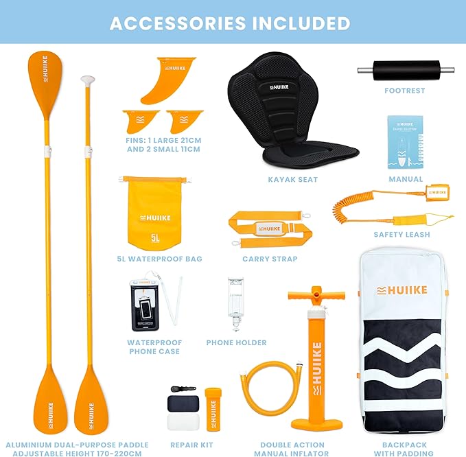 Inflatable Paddle Board for Adults with Accessories Included, Oar, Fins, Pump. Stand Up Paddleboard Great Stability and Resistance. 10’ x 33" x 5.9", Maximum Load 286 lb