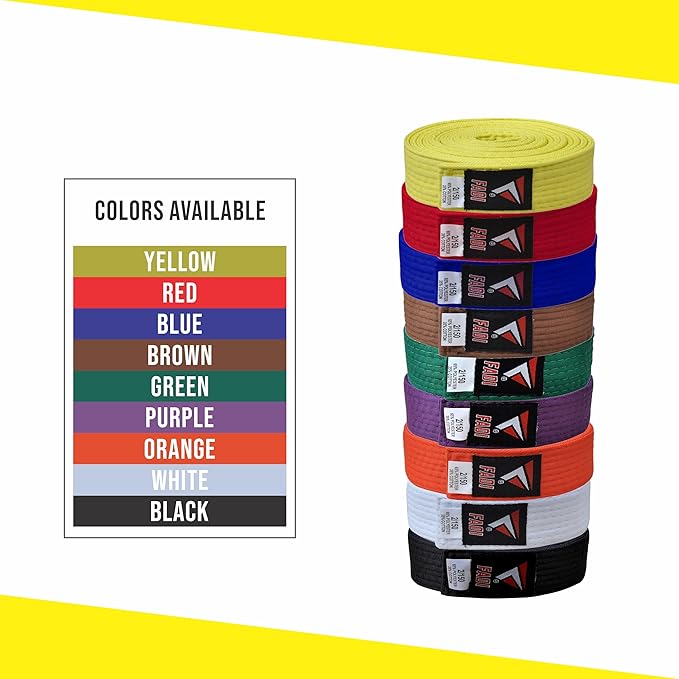 Martial Arts Belt for Karate, Judo, Aikido and Taekwondo - Durable Cotton-Polyester Blend for Adults and Kids
