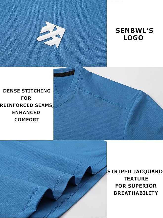 Mens Seamless Workout T-Shirts Lightweight Moisture Wicking Running Hiking Camping Tennis Pickleball Shirts for Men