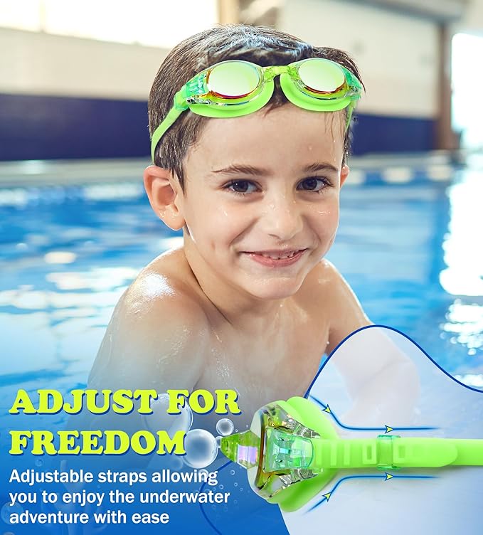 Aegend 2 Pack Kids Goggles, Swimming Goggles for Kids Age 4-16 Boys and Girls Youth, Anti-Fog Waterproof Anti-UV Pool Goggles