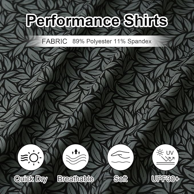 Golf Shirts for Men - Moisture Wicking Short Sleeve Performance Sport Casual Striped Collared Mens Polo Shirt