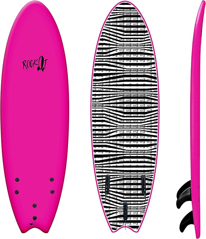 Rock-It 6' Albert Performance Fish Soft Top Surfboard Surf Board, Foam Surfboard, Kids Surfboard, Adult Surfboard, Tabla De Surf, Beginner Surfboard