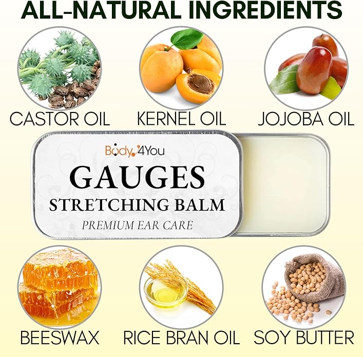 BodyJ4You 37PC Ear Stretching Kit - Beginner Gauges 14G-00G Starter Set - Aftercare Balm Wax - Steel Tapers Single Flare Plugs Screw Fit Tunnels - Women Eyelet Mens Earrings Expander Piercing Jewelry