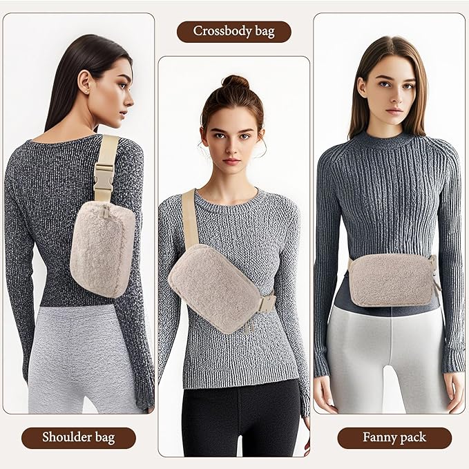 MoKo Fanny Packs for Women Men, Fashion Running Waist Packs, Crossbody Mini Bag Fanny Pack Belt Bag with Adjustable Strap for Running Outdoors Workout Travel Hiking Cycling