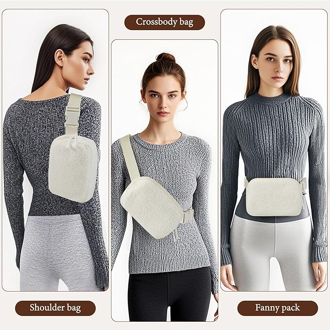 MoKo Fanny Packs for Women Men, Fashion Running Waist Packs, Crossbody Mini Bag Fanny Pack Belt Bag with Adjustable Strap for Running Outdoors Workout Travel Hiking Cycling