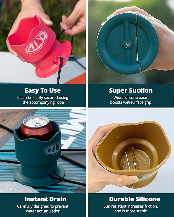 ZLX Cup Paddle Board Kayak Cup Holder, Stand Up Paddle Board Cup Holder Paddleboard Accessories Surfboards, Canoes Kayak Holder for Types of Cup Bottle Drink