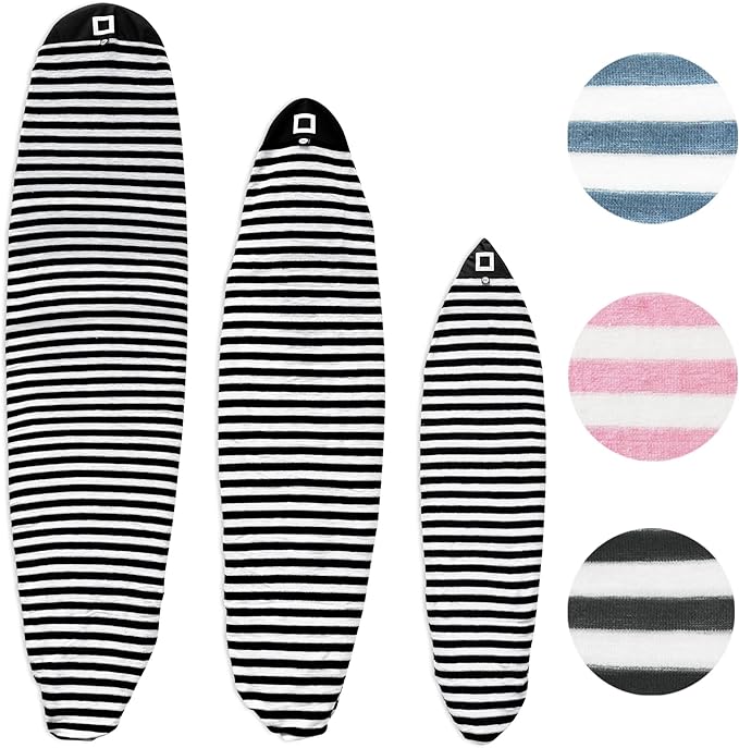 Surf Squared Surfboard Sock Cover and Paddleboard Cover - Lightweight Stretch Protective Surfboard Bag - Surfing Accessories - Shortboard, Longboard, Hybrid, Wakesurf, Standup Paddleboard SUP