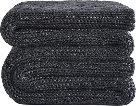 L'AGRATY Knitted Weighted Blanket - 60"x80" 20lbs Cooling Chunky Knit Heavy Blanket for Adults Braided Crochet Throw Thick Cable Yarn Knit Decorative No Beads Evenly Weighted Machine Washable