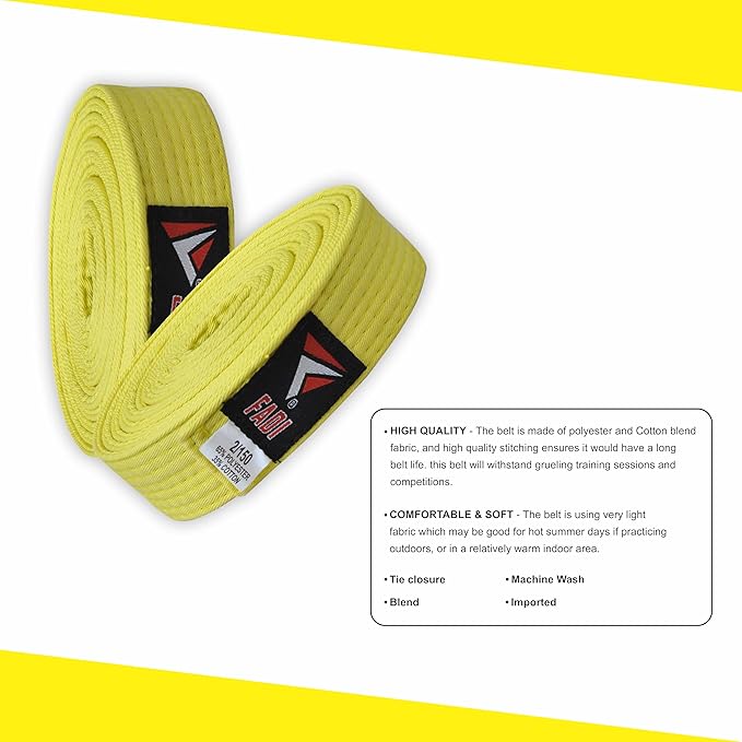 Martial Arts Belt for Karate, Judo, Aikido and Taekwondo - Durable Cotton-Polyester Blend for Adults and Kids