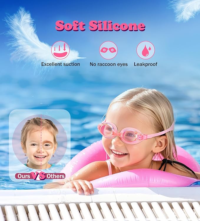 Aegend 2 Pack Kids Goggles, Swimming Goggles for Kids Age 4-16 Boys and Girls Youth, Anti-Fog Waterproof Anti-UV Pool Goggles