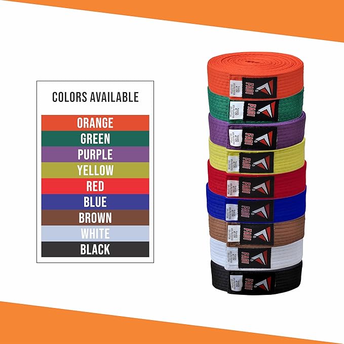 Martial Arts Belt for Karate, Judo, Aikido and Taekwondo - Durable Cotton-Polyester Blend for Adults and Kids